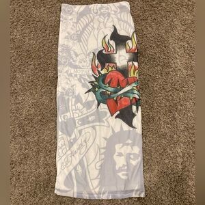 “Ed Hardy” skirt | Heart with thorns/Snake and Rose | Size Small